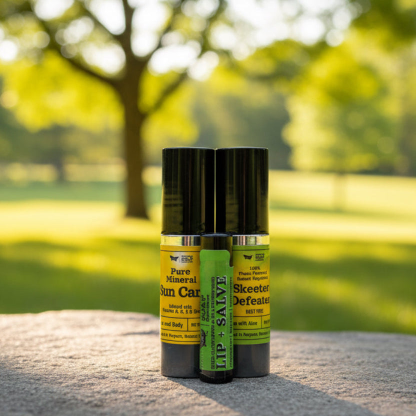 Mini Lip+ Salve, Mini Sun Care & Mini Bug Repellent